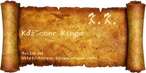 Kácsor Kinga névjegykártya