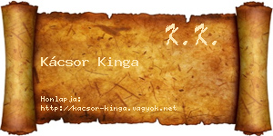 Kácsor Kinga névjegykártya