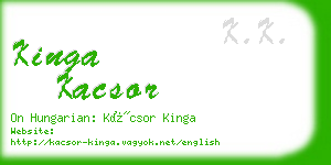 kinga kacsor business card